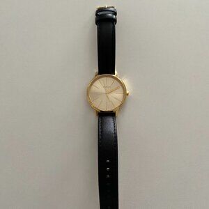 Nixon Kensington Leather Women's Watch w/ Gold Face